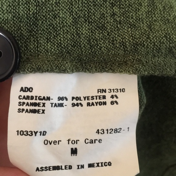 IZ Byer California White Shirt with Green Cardigan - Picture 3 of 7